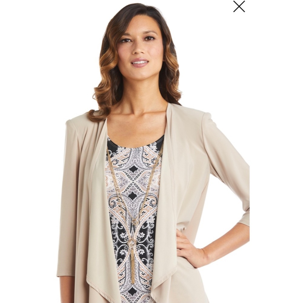 R&M Richards Taupe Cardigan - Picture 3 of 3